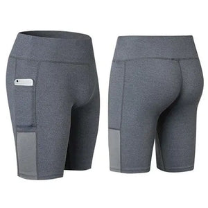 All Seasons Yoga Shorts Stretchable With Phone Pocket Salmon Lucky