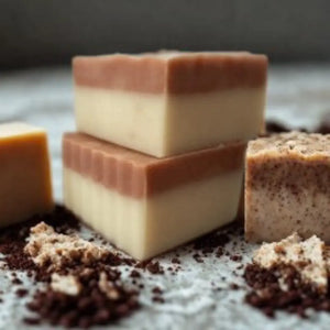 ☕🐐Goat Milk & Coffee Handmade Soap ✨ Pear Coeus
