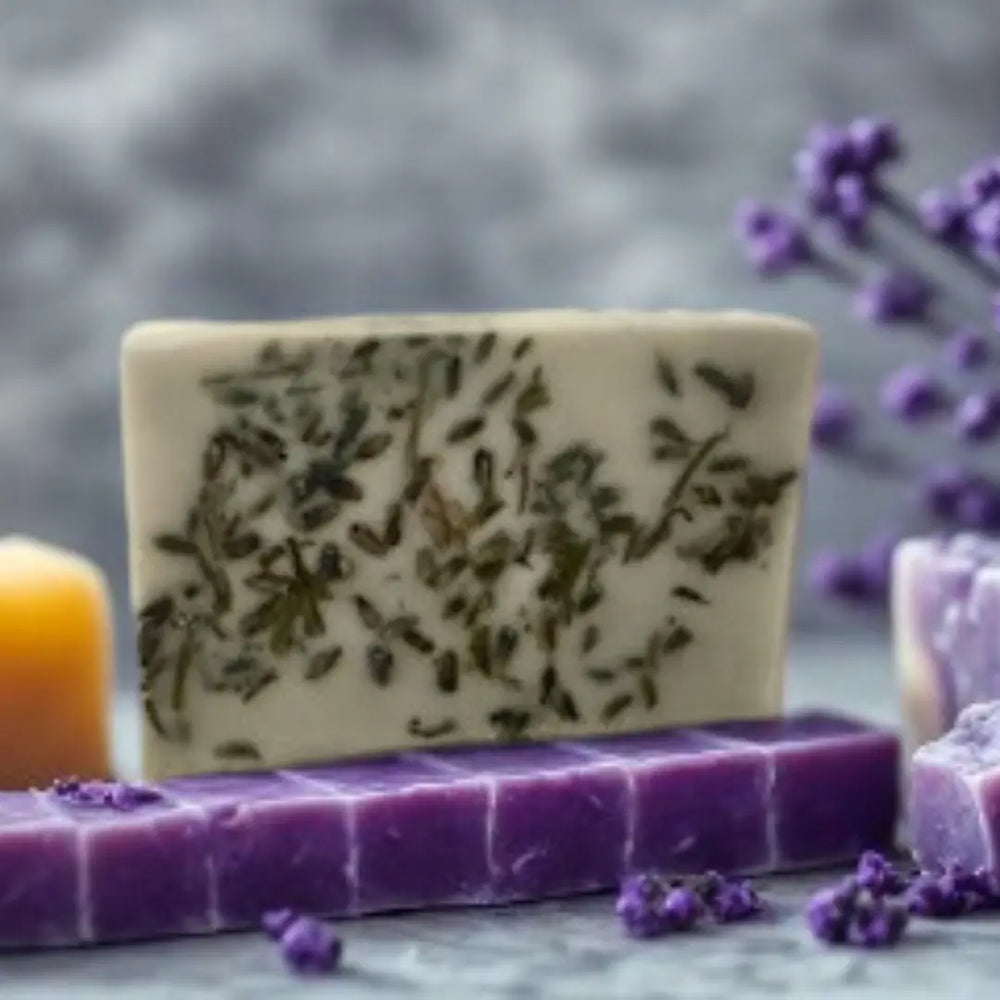 Charcoal & Lavender Purifying Handmade Soap 🌿 Pear Coeus
