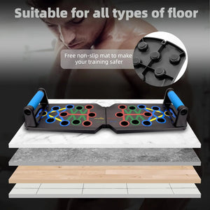 28 in 1 Push Up Rack Board System Fitness Workout Train Home Gym Puce Gaia