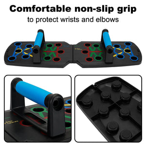 28 in 1 Push Up Rack Board System Fitness Workout Train Home Gym Puce Gaia