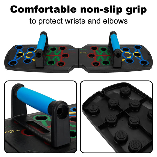 28 in 1 Push Up Rack Board System Fitness Workout Train Home Gym Puce Gaia