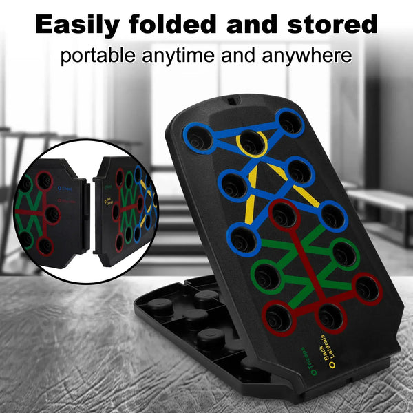 28 in 1 Push Up Rack Board System Fitness Workout Train Home Gym Puce Gaia