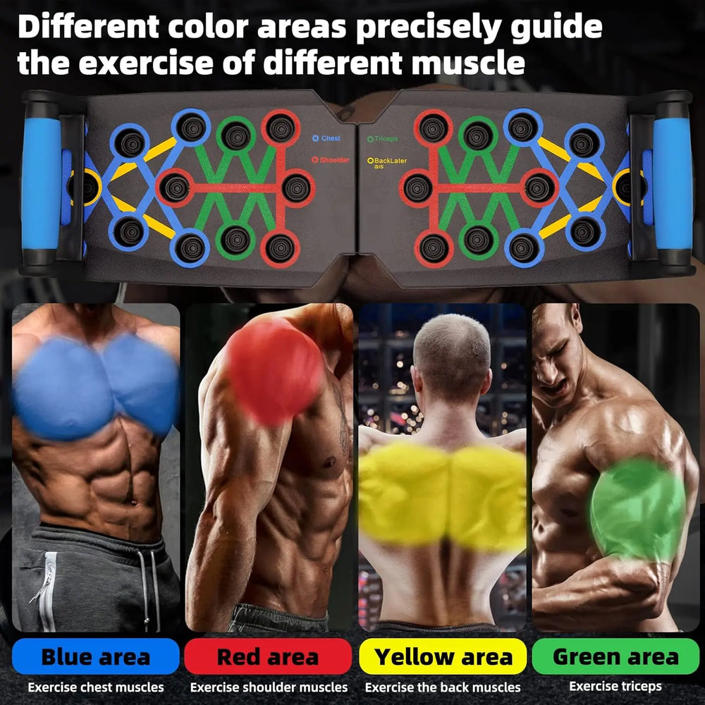 28 in 1 Push Up Rack Board System Fitness Workout Train Home Gym Puce Gaia
