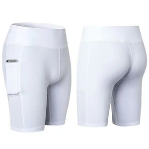 All Seasons Yoga Shorts Stretchable With Phone Pocket Salmon Lucky