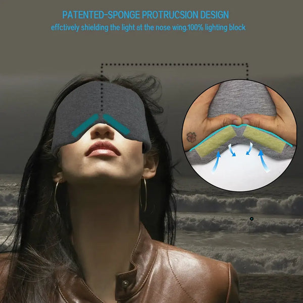 Cotton Silk Sleep Mask Blockout Eye Cover Eye Patch Women Men Soft Maroon Asteria