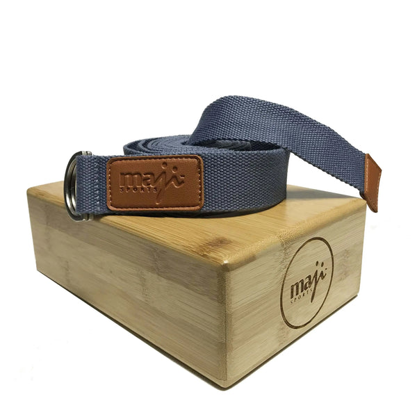 Bamboo Yoga Block & Strap Combo Black Lavender
