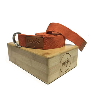 Bamboo Yoga Block & Strap Combo Black Lavender
