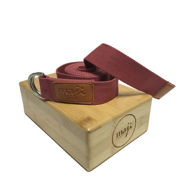 Bamboo Yoga Block & Strap Combo Black Lavender