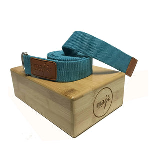 Bamboo Yoga Block & Strap Combo Black Lavender