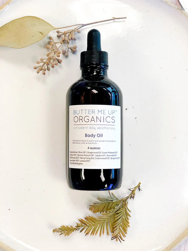 Organic Body Oil / Body Oil / Moisturizer / Organic Oils / Dry Skin White Smokey