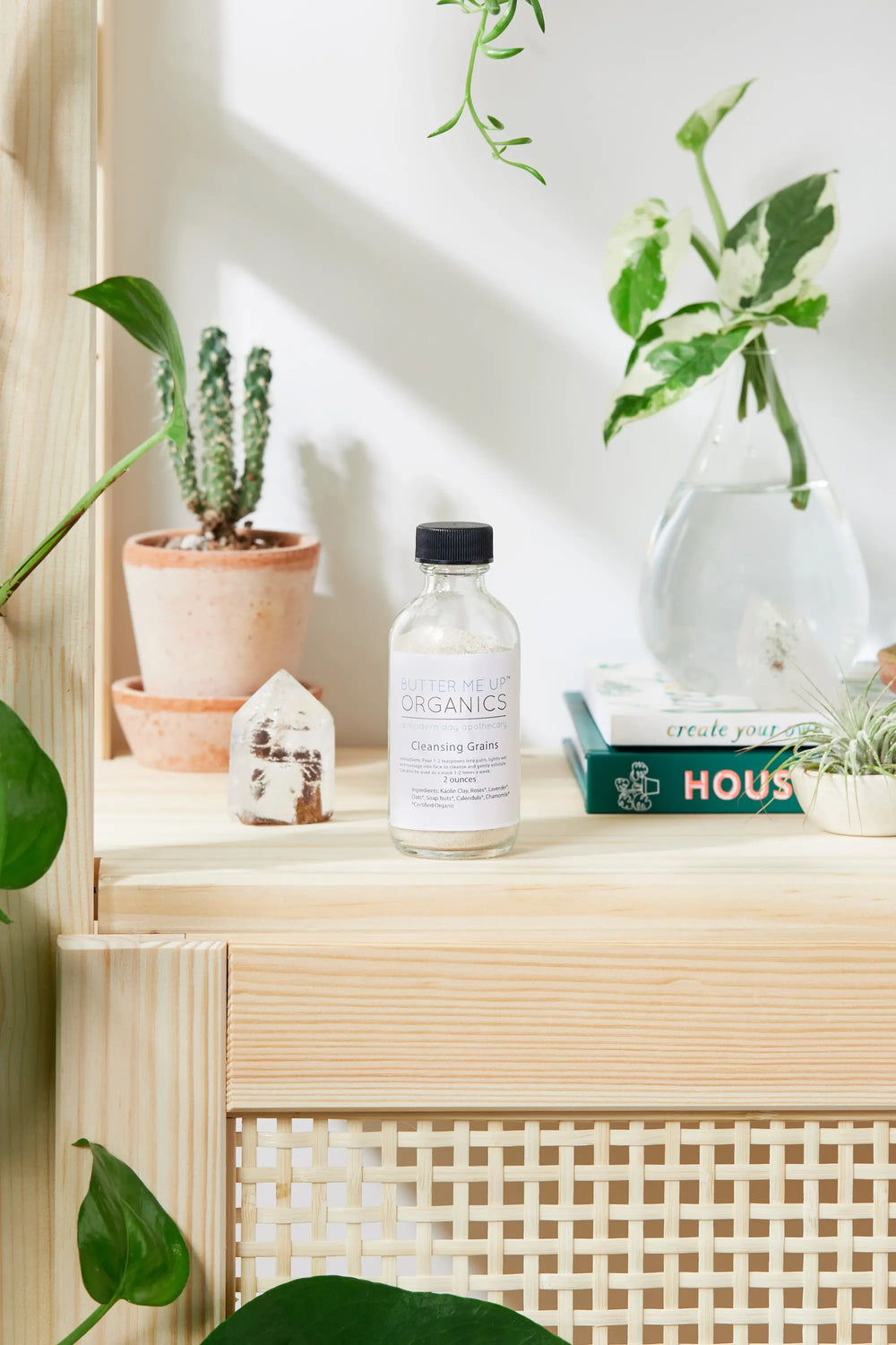 Cleansing Grains / organic Face Scrub / Facial Wash / Exfoliant / White Smokey