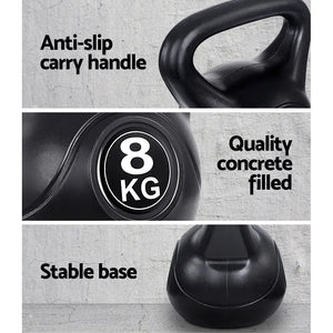 Everfit 22kg Kettlebell Set Weight Lifting Kettlebells Bench Dumbbells Ozdingo
