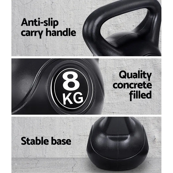 Everfit 22kg Kettlebell Set Weight Lifting Kettlebells Bench Dumbbells Ozdingo