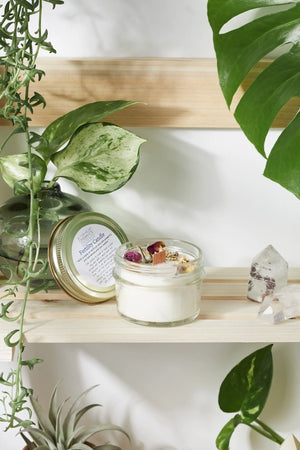 Fertility candle / crystal candle / abundance candle / butter me up White Smokey
