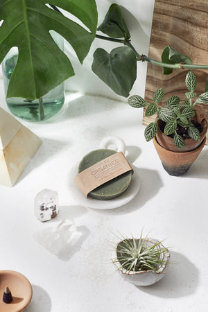 Face Wash Facial Cleansing Bar with French Green Sea Clay White Smokey
