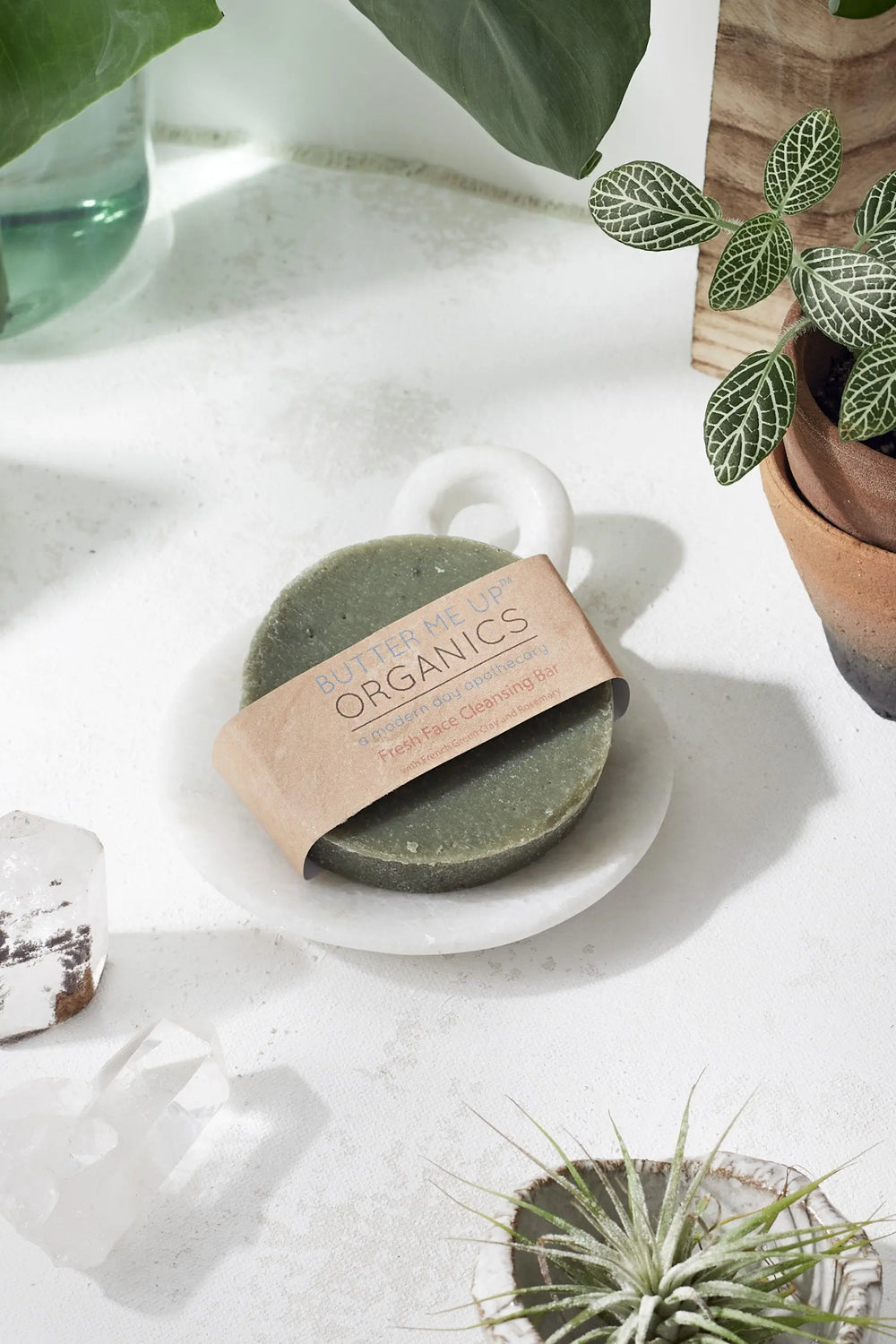 Face Wash Facial Cleansing Bar with French Green Sea Clay White Smokey