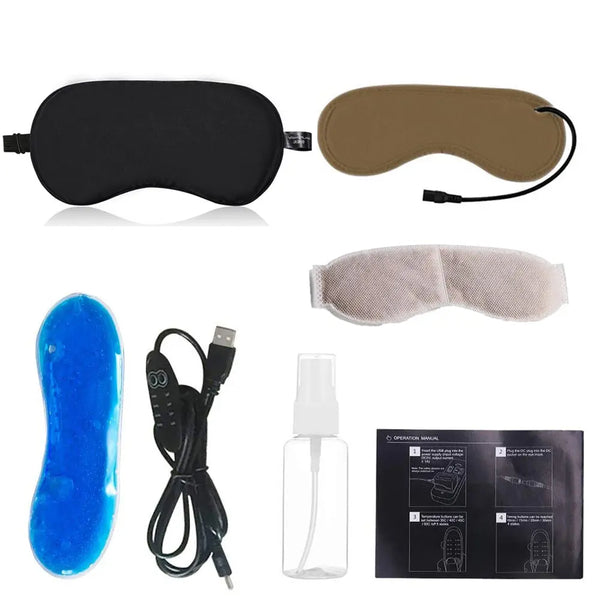 USB Steam Sleeping Eye Mask Shading Mask For Sleep Soft Adjustable Maroon Asteria
