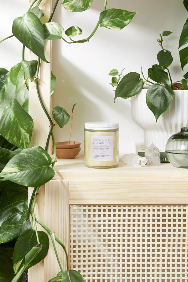 Healing Body Cream / organic body lotion / winter skin / dry skin / White Smokey