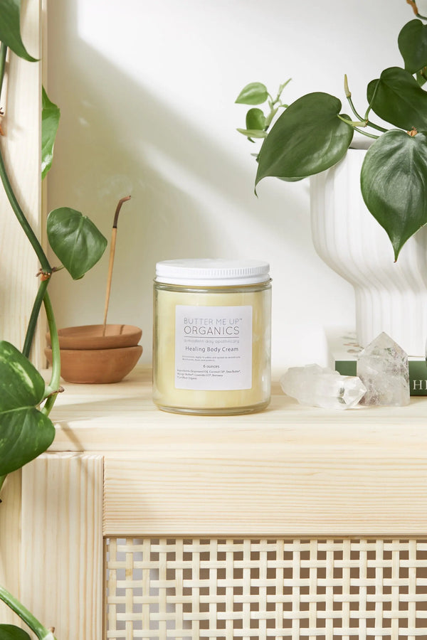 Healing Body Cream / organic body lotion / winter skin / dry skin / White Smokey