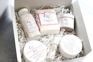 English Rose Spa Gift Set, Gift for Mom, Rose Spa Maroon Oliver