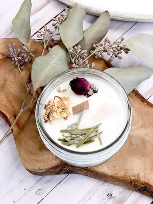 Fertility candle / crystal candle / abundance candle / butter me up White Smokey