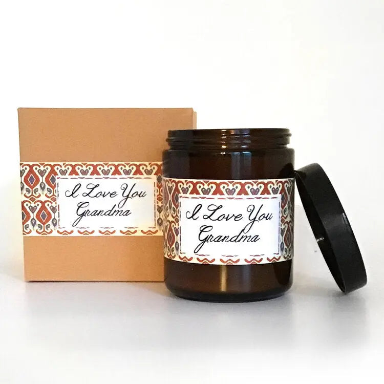 I Love You Grandma Citrus + Sage Scented Soy Wax Candle Indigo Poseidon