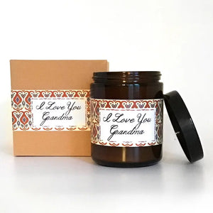 I Love You Grandma Citrus + Sage Scented Soy Wax Candle Indigo Poseidon
