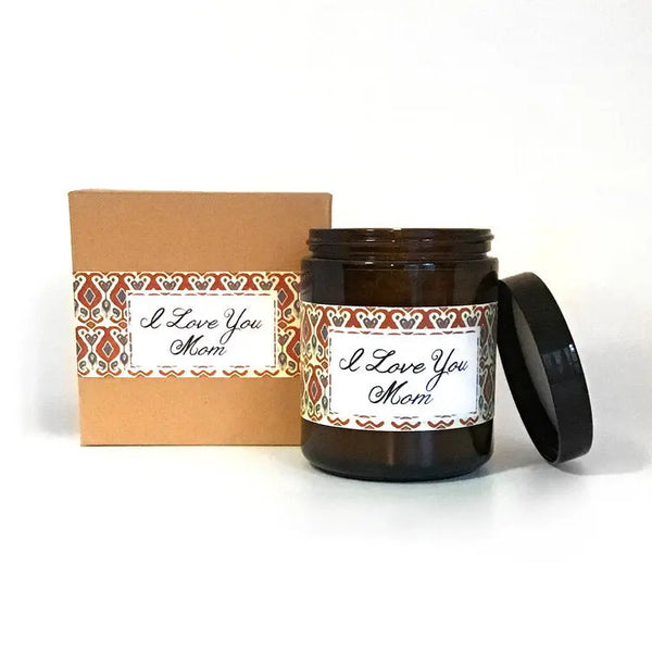 I Love You Mom Citrus + Sage Scented Soy Wax Candle Indigo Poseidon