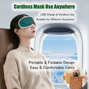 Electric Heated & Vibration Eye Massager Sleep Eye Mask Relieve Eye Maroon Asteria