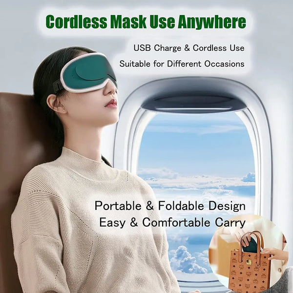 Electric Heated & Vibration Eye Massager Sleep Eye Mask Relieve Eye Maroon Asteria