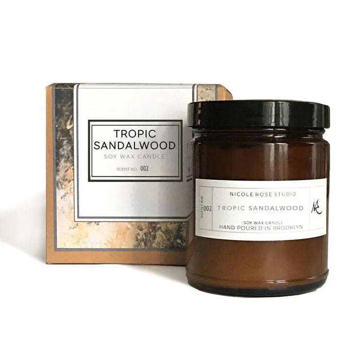 Tropic Sandalwood Soy Wax Candle Indigo Poseidon