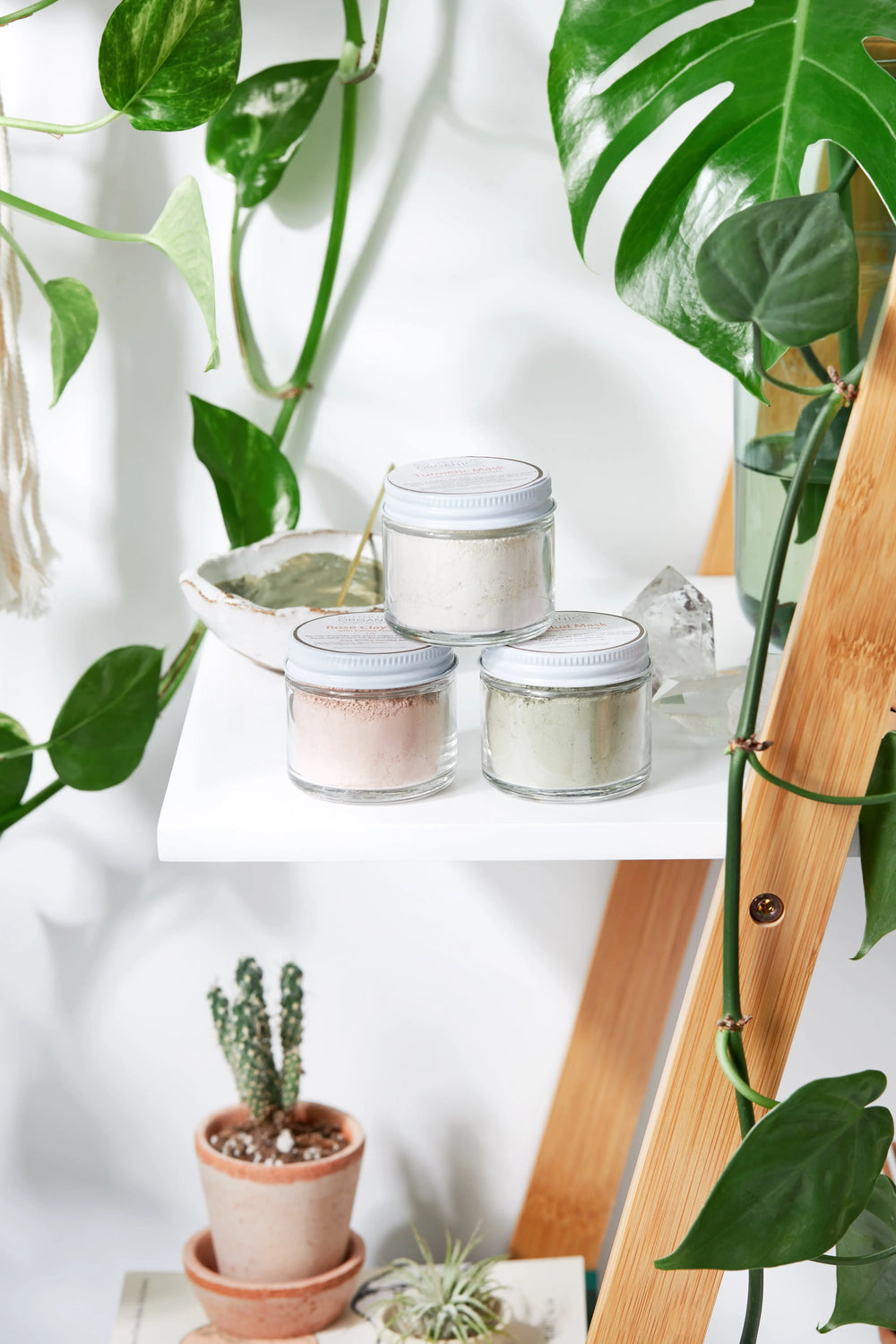 Clay Face Mask Trio Rose Clay French Green Clay Kaolin Clay Turmeric - Thrivera