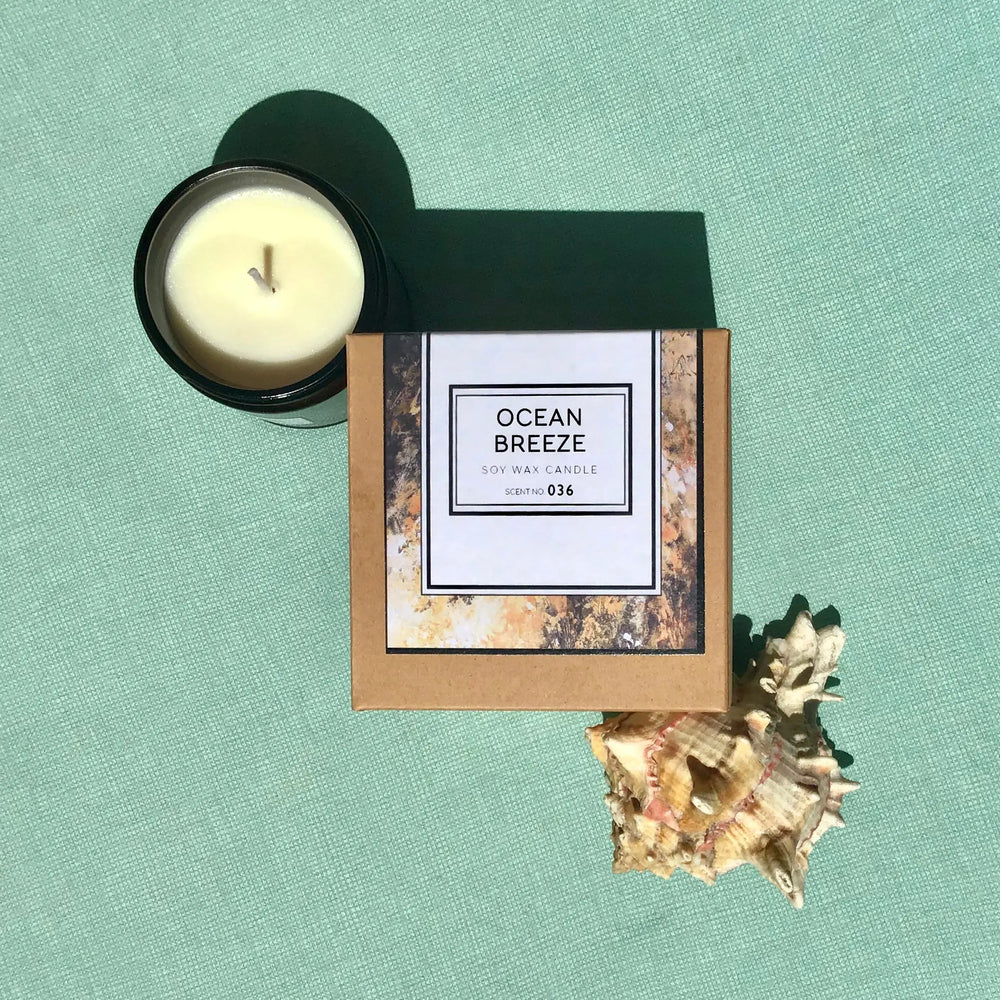 Ocean Breeze Scented Soy Wax Candle Indigo Poseidon