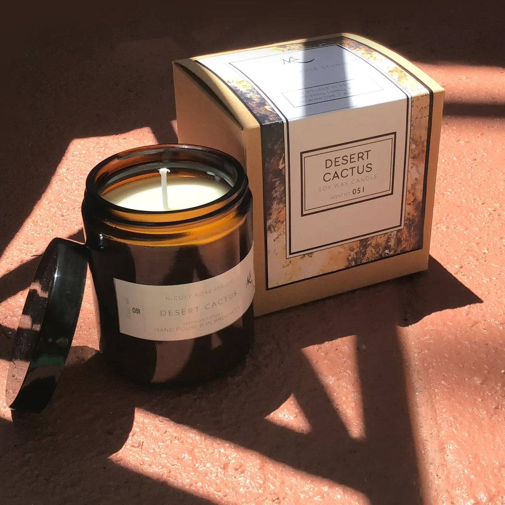 Desert Cactus Scented Soy Wax Candle Indigo Poseidon