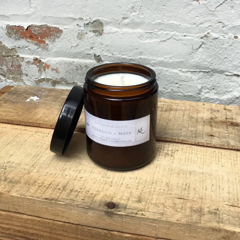 Tobacco + Musk Soy Wax Candle Indigo Poseidon