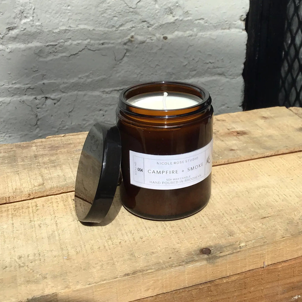 Campfire + Smoke Soy Wax Candle Indigo Poseidon