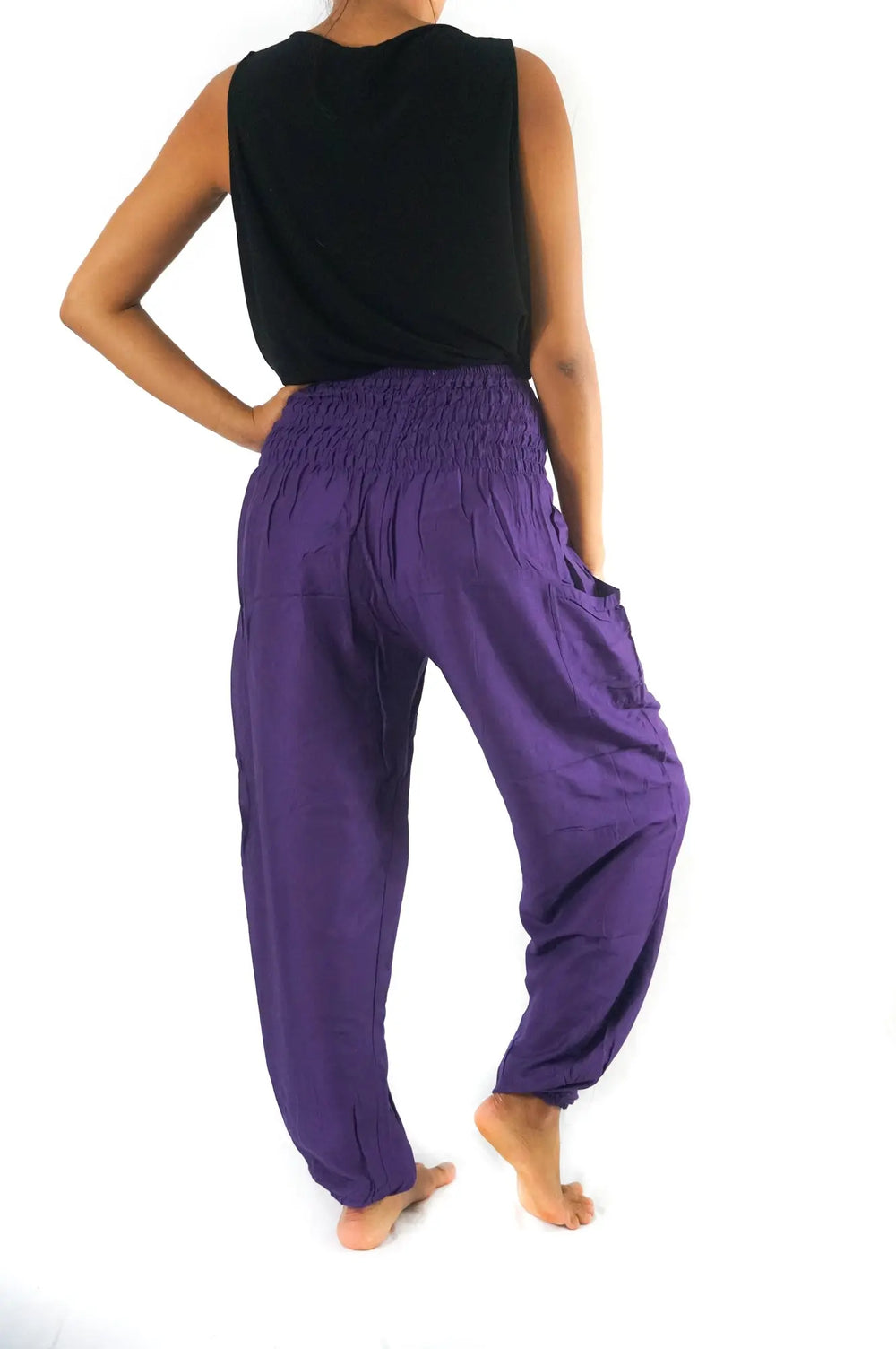 Purple Women Boho Pants Hippie Pants Yoga Pants Harem - Thrivera