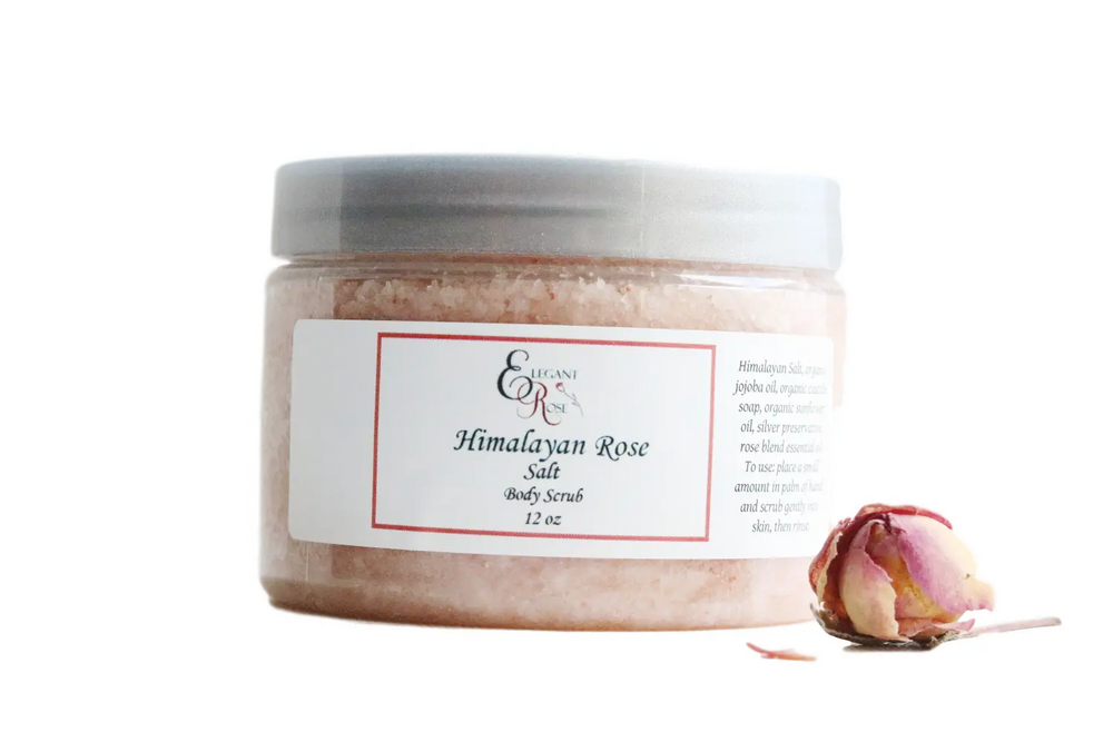 Himalayan Rose Salt Body Scrub - Moisturizing, Maroon Oliver