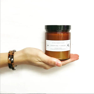 Campfire + Smoke Soy Wax Candle Indigo Poseidon