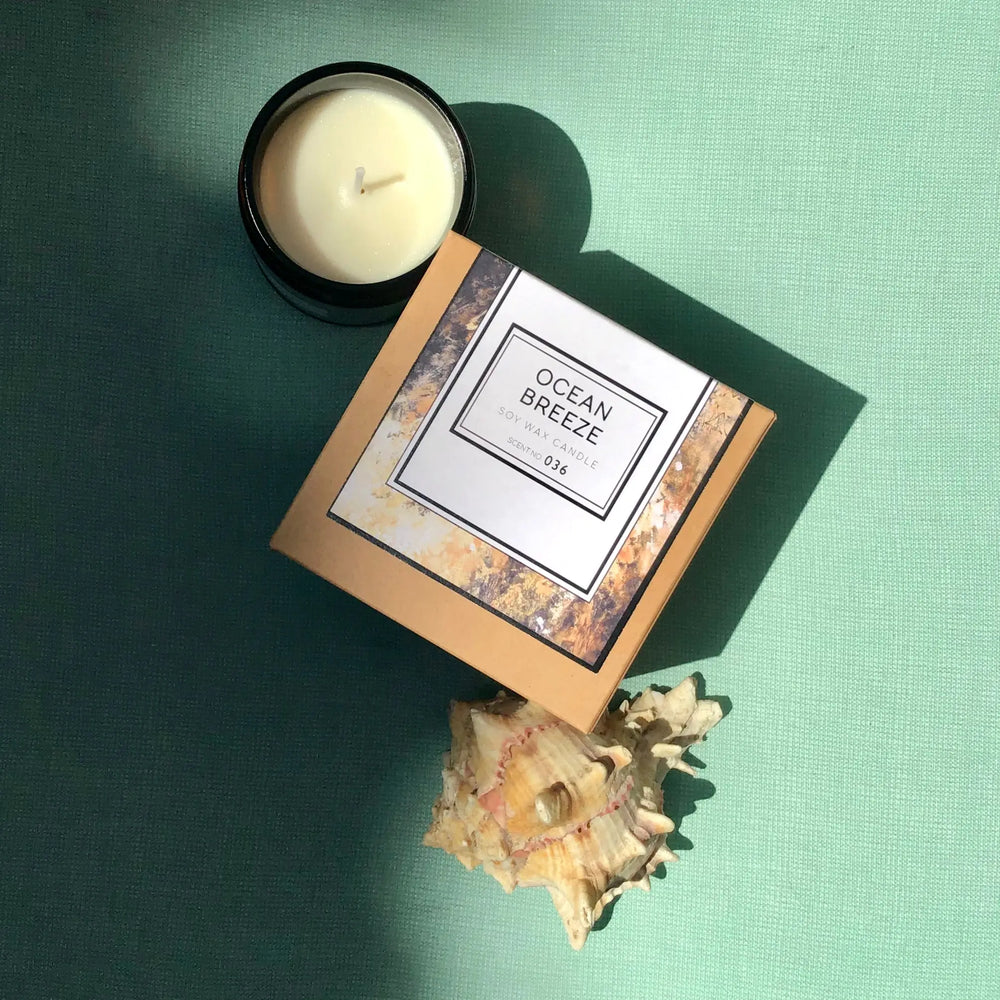 Ocean Breeze Scented Soy Wax Candle Indigo Poseidon