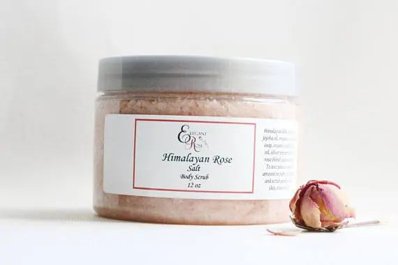 Himalayan Rose Salt Body Scrub - Moisturizing, Maroon Oliver
