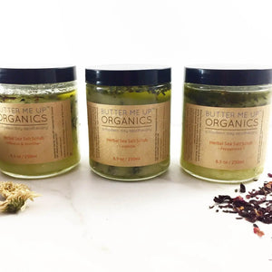 Organic Sea Salt Herbal Scrub Spa Pamper Treat White Smokey