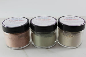 Clay Face Mask Trio Rose Clay French Green Clay Kaolin Clay Turmeric - Thrivera