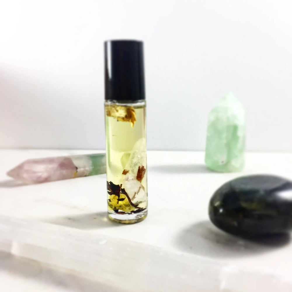 Essential Oil Blend with Crystals Frankincense and Palo Santo / Spirit White Smokey