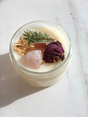 Fertility candle / crystal candle / abundance candle / butter me up White Smokey