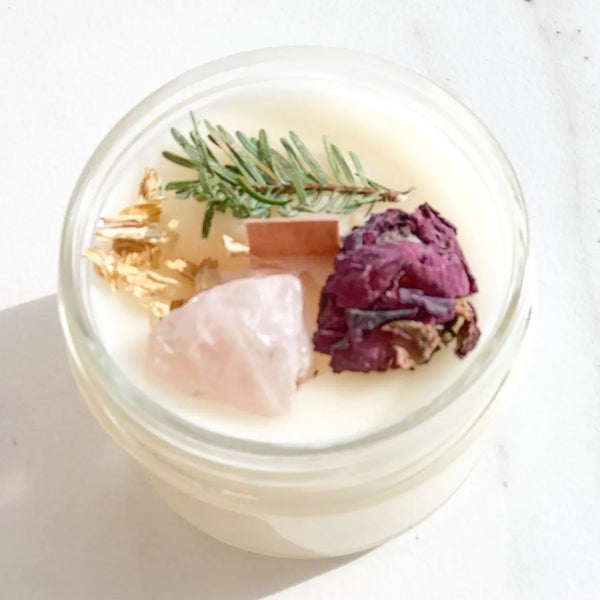 Fertility candle / crystal candle / abundance candle / butter me up White Smokey