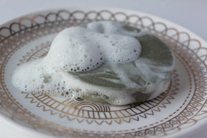Face Wash Facial Cleansing Bar with French Green Sea Clay White Smokey