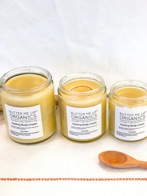 Healing Body Cream / organic body lotion / winter skin / dry skin / White Smokey