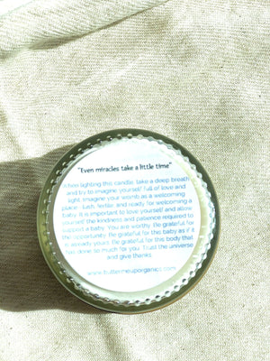 Fertility candle / crystal candle / abundance candle / butter me up White Smokey